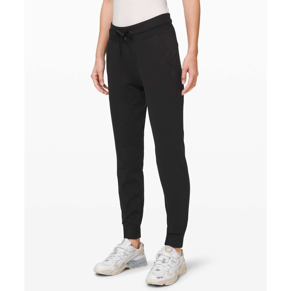 Lululemon Ready To Fleece Drawstring High-Rise Pima Cotton Jogger Pants Black 2